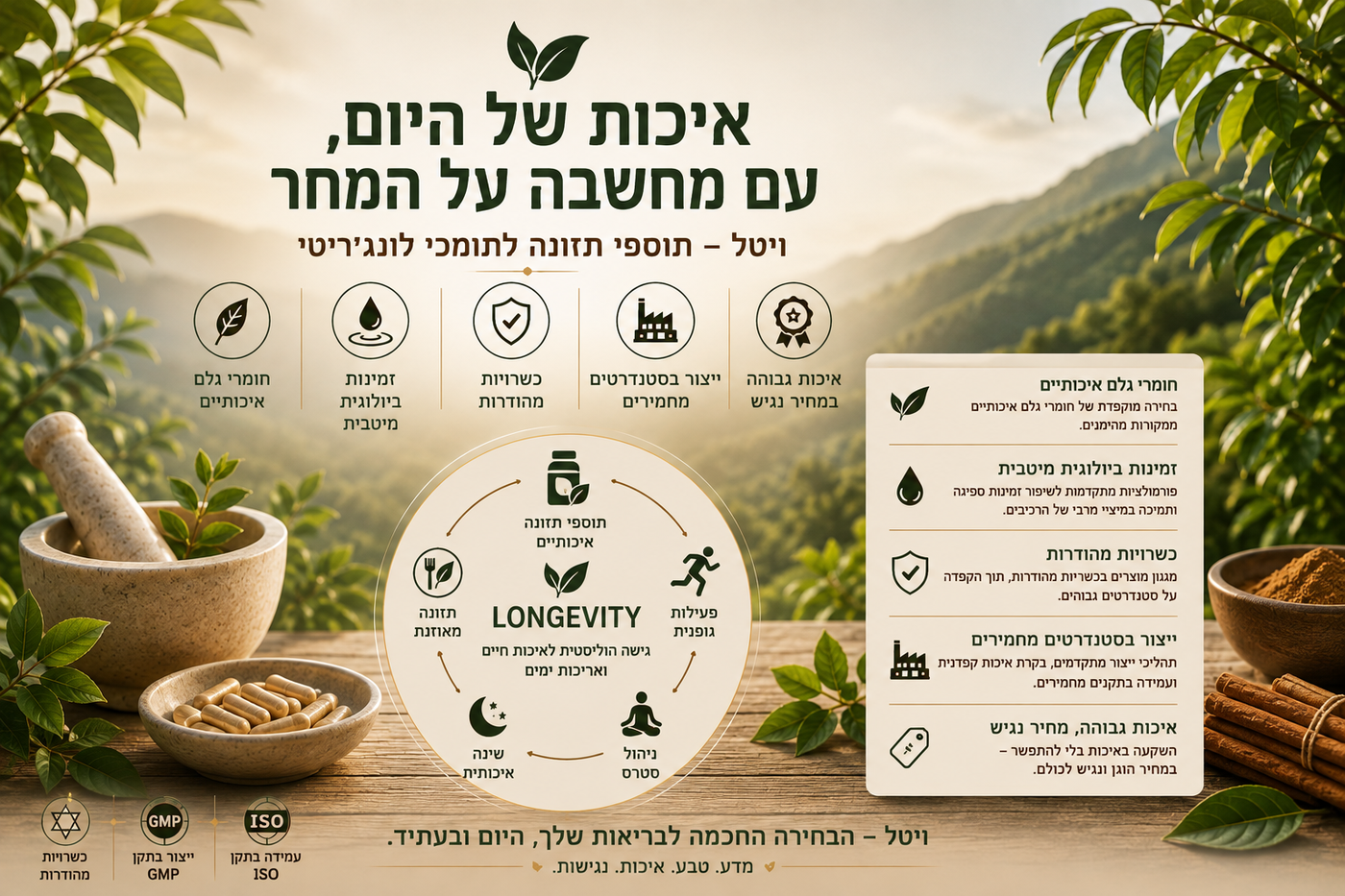 ויטל – איכות, חדשנות ולונג'ביטי בעולם תוספי התזונה